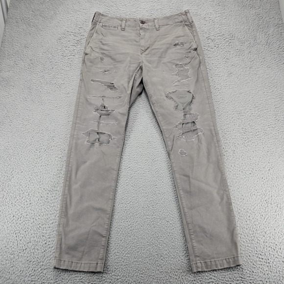 American Eagle Outfitters Other - American Eagle Pants Mens 32x32 Gray Thrashed Chino Straight Leg Flex Mid Rise